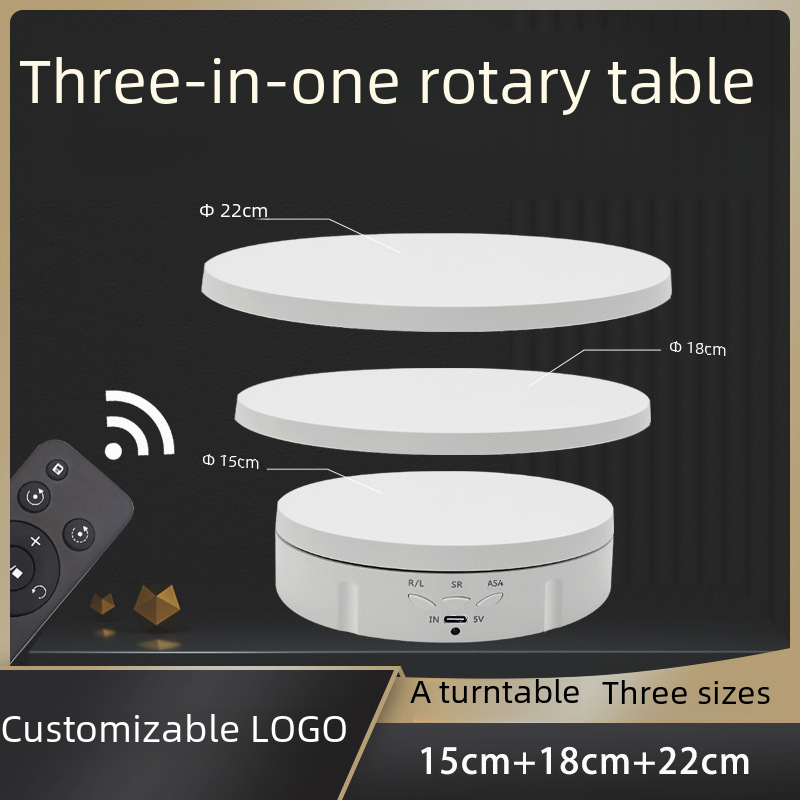 Cross-border three-in-one combination electric rotating disk display stand model base for photography and remote control speed adjustment display stand