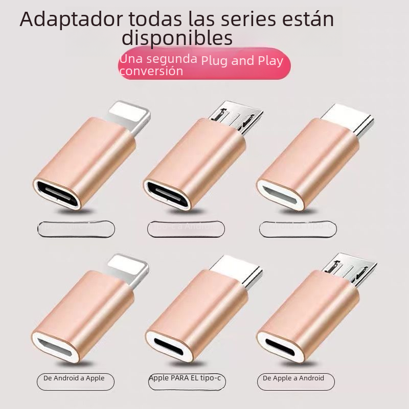 Aplicable a Apple Huawei tipo-c adaptador micro Android soporte de carga del teléfono móvil convertidor de transmisión de datos