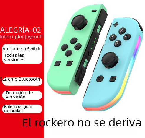 Nuevo interruptor Modelo privado manija izquierda y derecha con el cuerpo ligero sentido vibración alegría-con Bluetooth inalámbrico manija del juego
