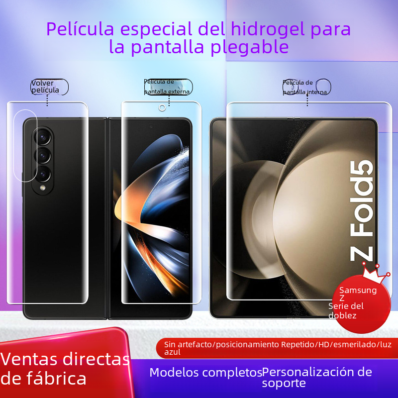 Aplicable Samsung GalaxyZ Fold6/5 posicionamiento adhesivo HD tpu película de pantalla plegable autorreparadora W25