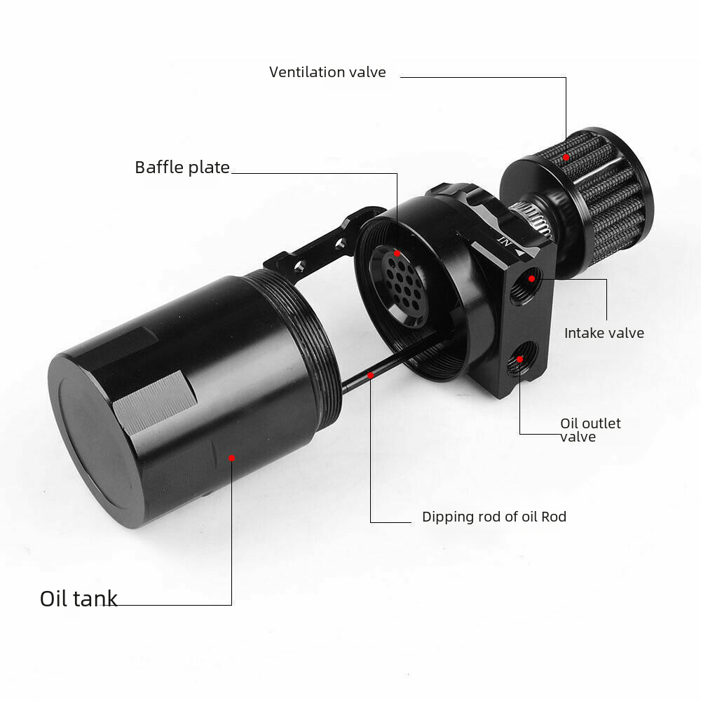Cross-border car modification engine oil pot modified universal aluminum alloy breathable engine oil pot 300ml exhaust gas recovery pot