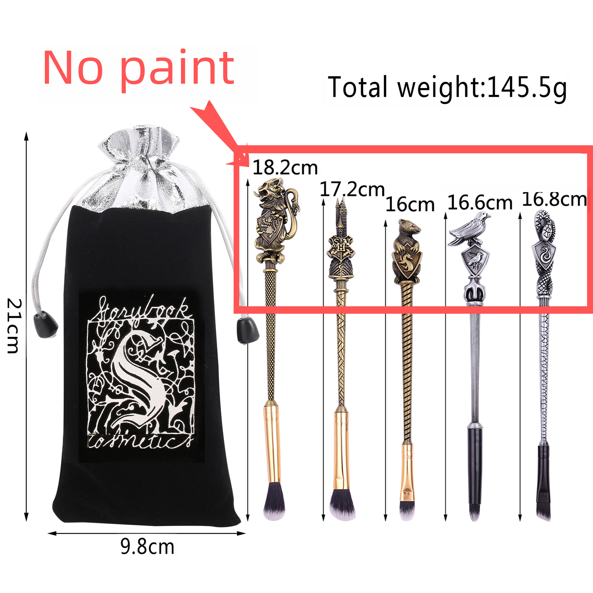 Midi Fox 5 Harry Potter Eyeshadow Brush Makeup Brushes Metal Handle Academy Badge Beauty Tool Set
