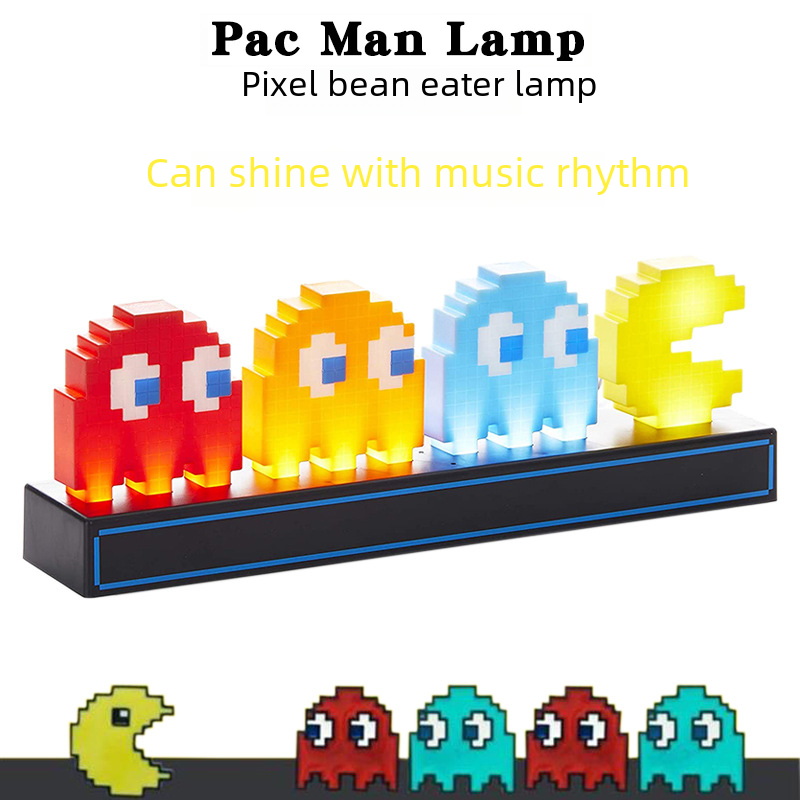 Eating Person Pixel Battle Desk Lamp Indoor Atmosphere Music Rhythm Sensing Sound Control Decor Night Light