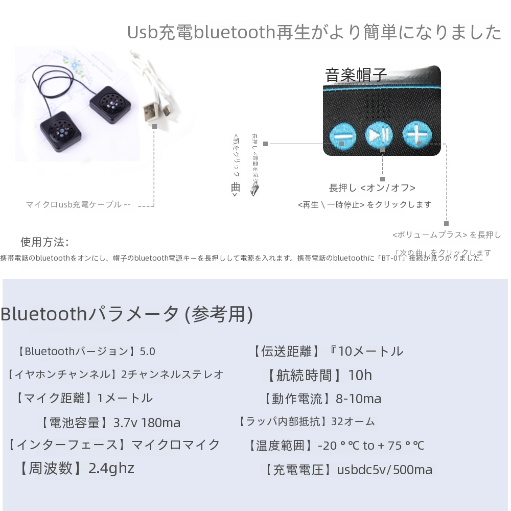 ワイヤレス Bluetooth イヤホン Led ライトキャップ USB 充電屋外ナイトランニング照明キャップニット帽子大人のための|undefined