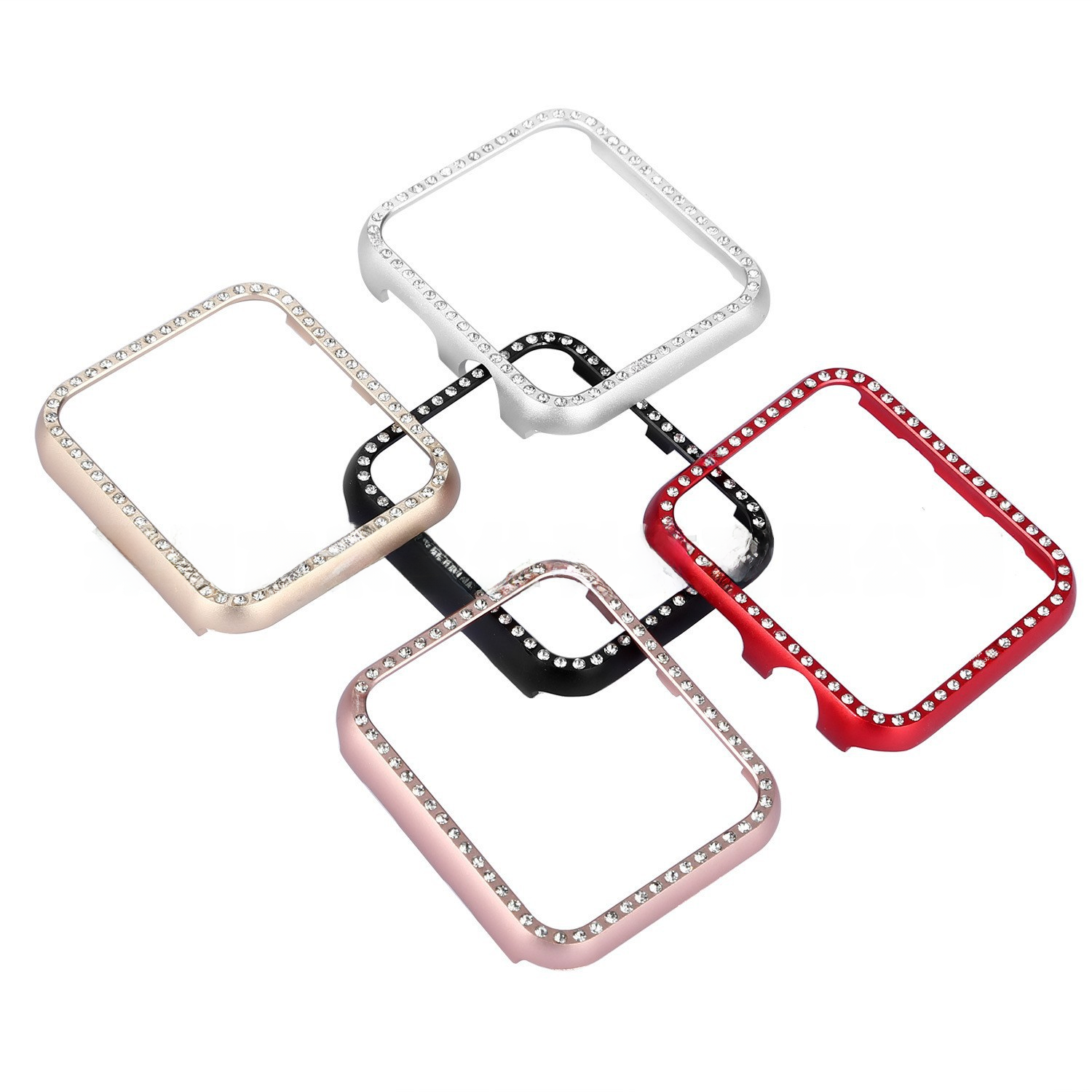 Adecuado para Apple Watch Apple watch7/SE/6/5 generación moda aleación de aluminio marco del diamante caja metal