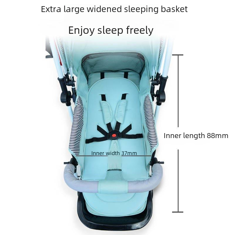 Stroller, bidirectional, reclining, lightweight, suitable for all four seasons, portable foldable, children and baby stroller