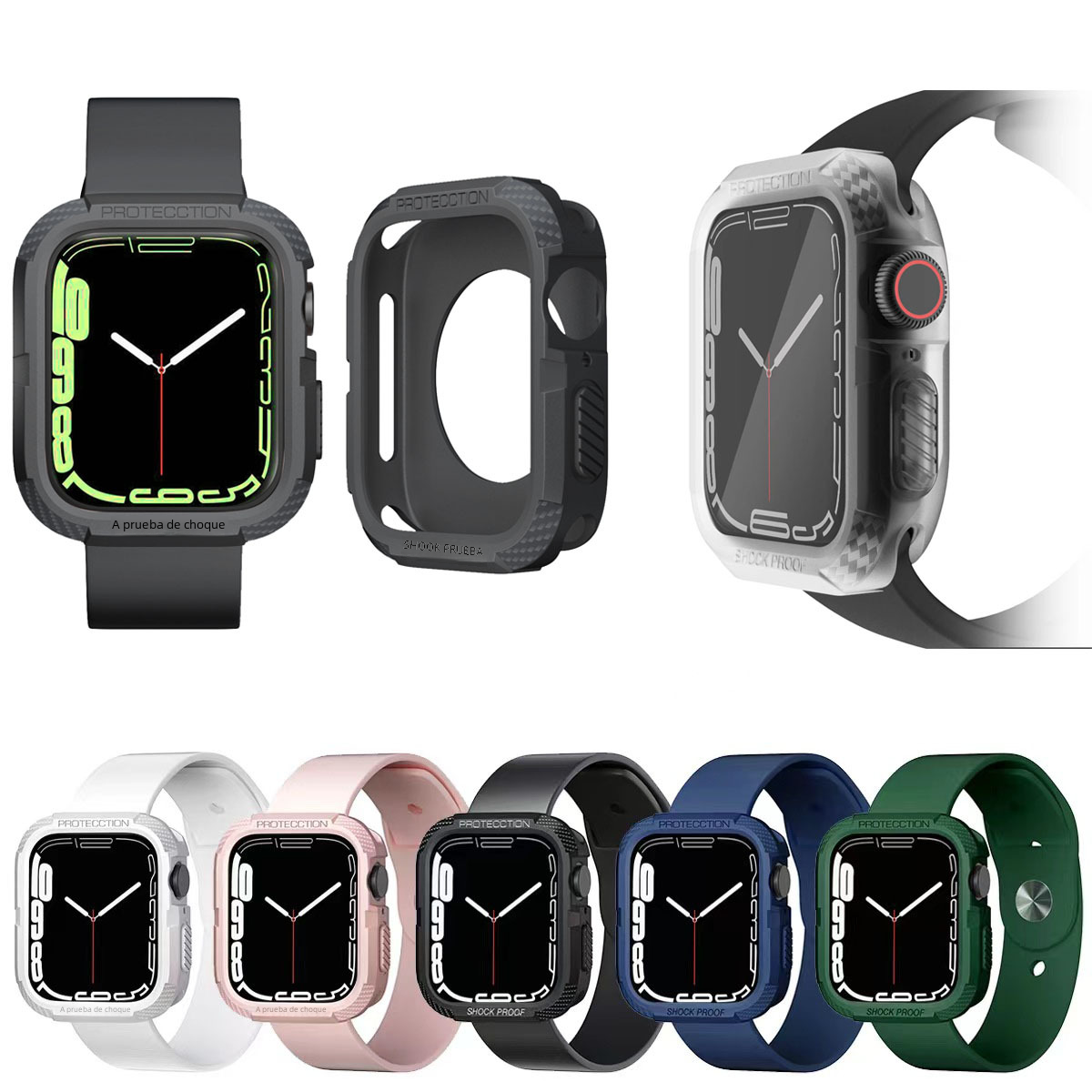 Aplicable a Apple Watch8 generación funda protectora Apple caso TPU resistente a la caída iwatch34567 generación reloj caso