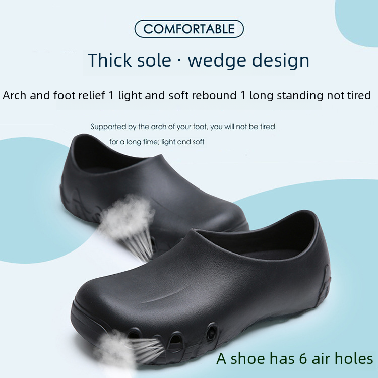 Wholesale foreign trade oil-proof and waterproof hotel kitchen chef labor protection work shoes EVA non-slip toe-cap slippers surgical shoes