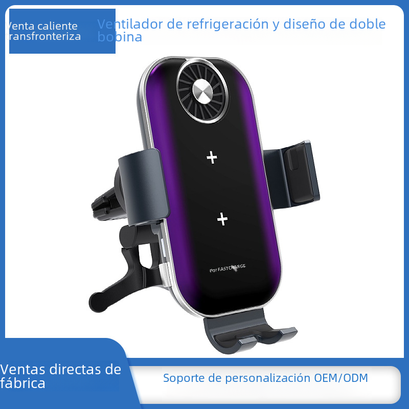 C37KC soporte de coche de refrigeración para Samsung pantalla plegable Z Flip4 iphone14 cargador inalámbrico