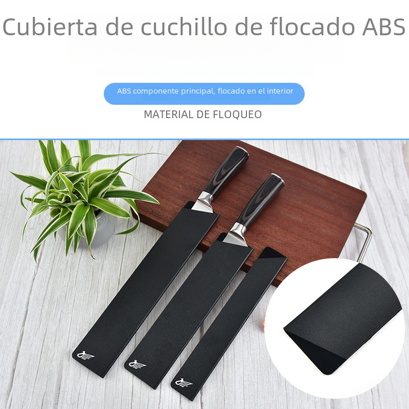 Funda de cuchillo Funda de flocado Funda protectora de cuchillo Funda de cuchillo de plástico portátil para exteriores Funda protectora de cuchillo de cocina