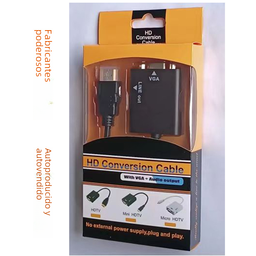 HDMI a VGA HD Adaptador convertidor de cable Set-Top Box imagen de la computadora misma pantalla para monitorear TV
