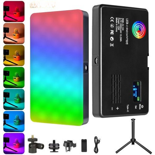 Al Aire Libre de carga a todo color serie RGB de mano pequeña Luz de bolsillo portátil LED Luz de relleno de teléfono móvil luz de la foto de la boda