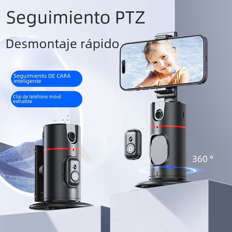 Nuevo teléfono móvil y cámara PTZ P02 escritorio TikTok transmisión en vivo panorámica y soporte de cámara AI reconocimiento facial 360 °