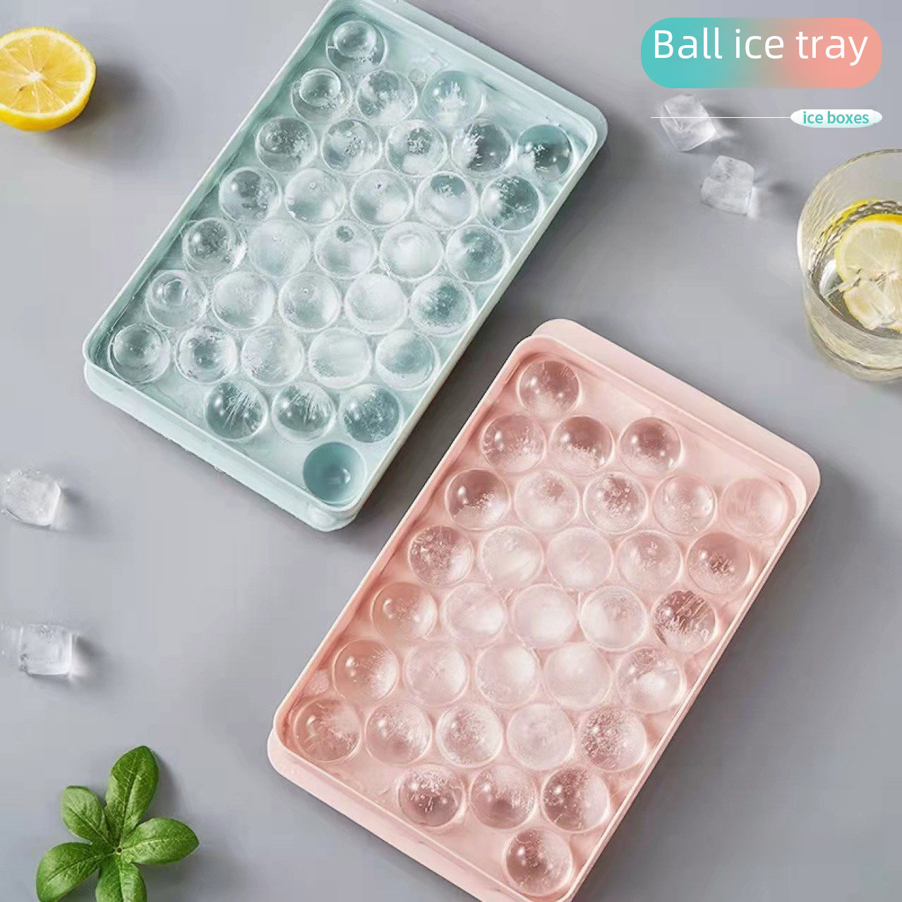 PDD Wholesale 33-Grid Round Ice Cube Molds for Home Use with Lid Ice Tray Ice Stick Magic