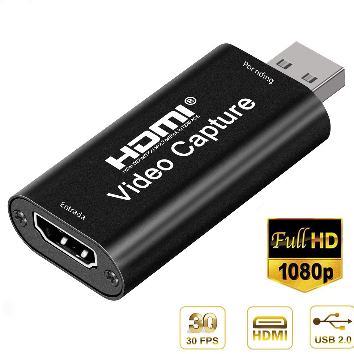 HDMI a USB 2,0 Tarjeta de captura de vídeo 1080p HD grabador de vídeo juego de vídeo en tiempo real colección de transmisión en vivo