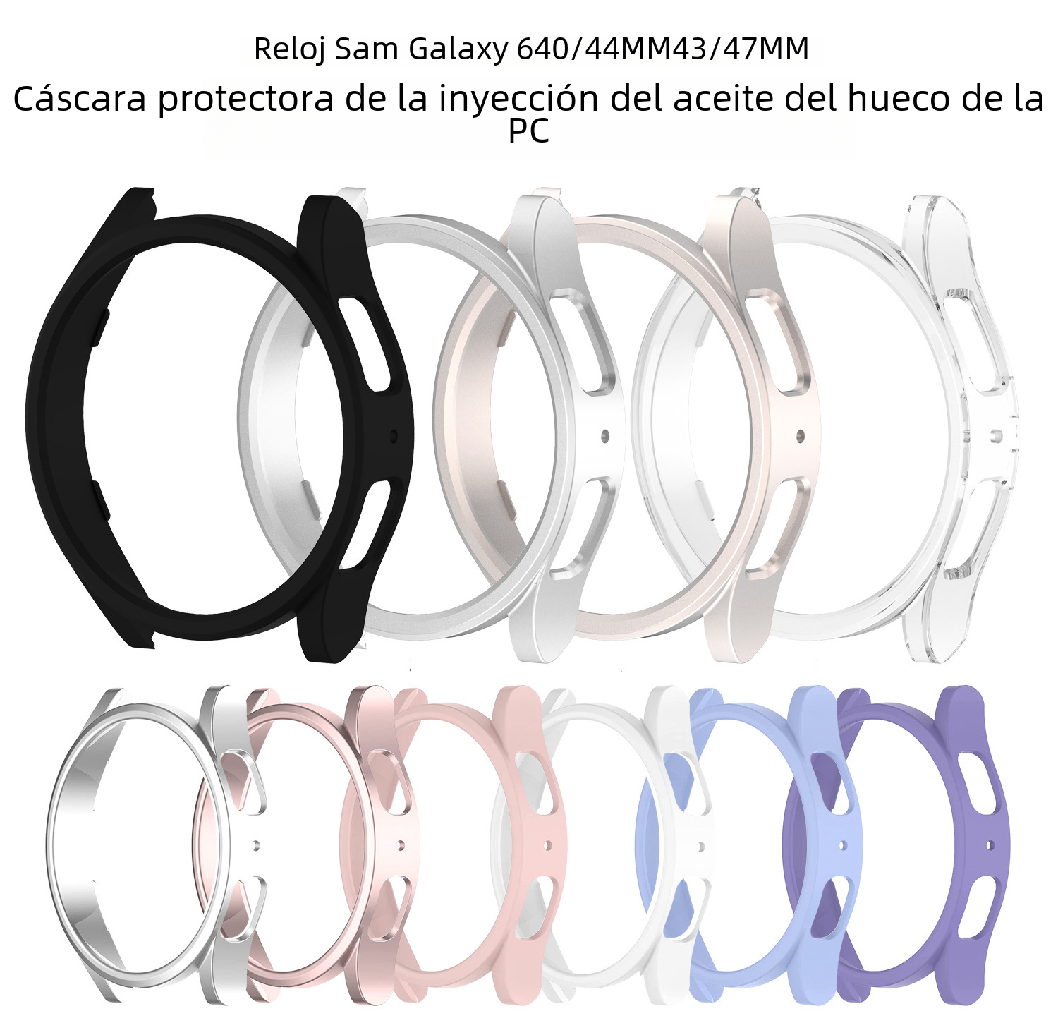 Adecuado para Samsung reloj caso Galaxy watch6 clásico caso protector PC hueco inyección de aceite funda protectora