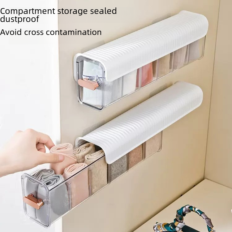 Underwear storage box, drawer-style, for pants and socks, household storage box, multi-functional three-in-one wardrobe storage gadget