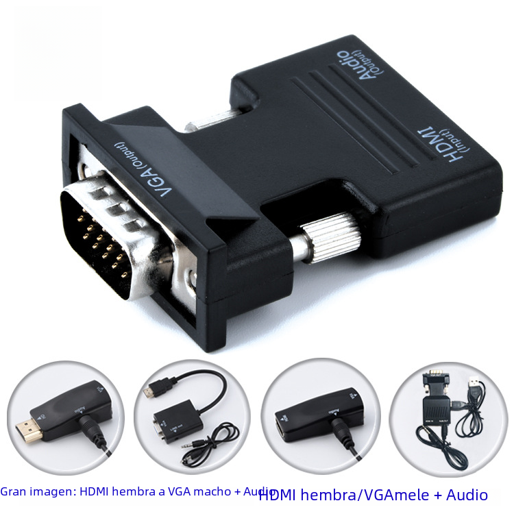 HDMI hembra a macho VGA transferencia HD cable adaptador ordenador decodificador convertidor mismo monitor de pantalla TV
