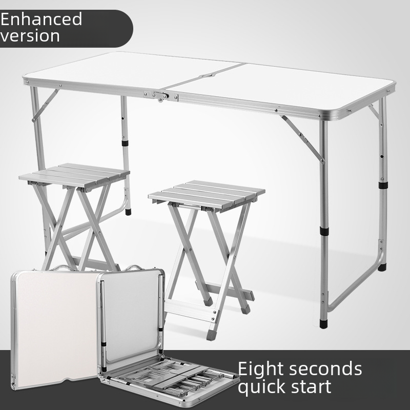 Outdoor foldable table aluminum picnic promotional stall table chair portable household simple table