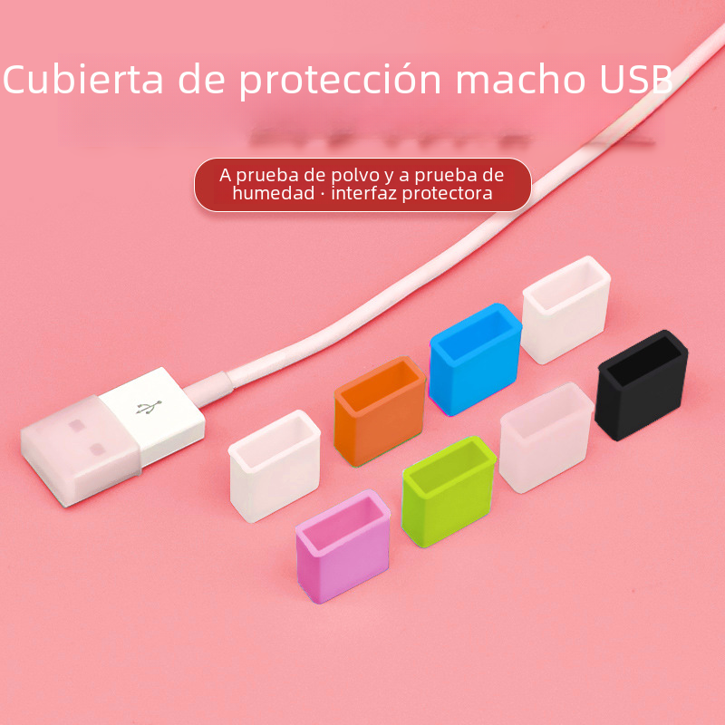 Enchufe de polvo macho USB estándar sombrero cable de datos USB Cable de carga enchufe cubierta de polvo U disco cubierta protectora enchufe