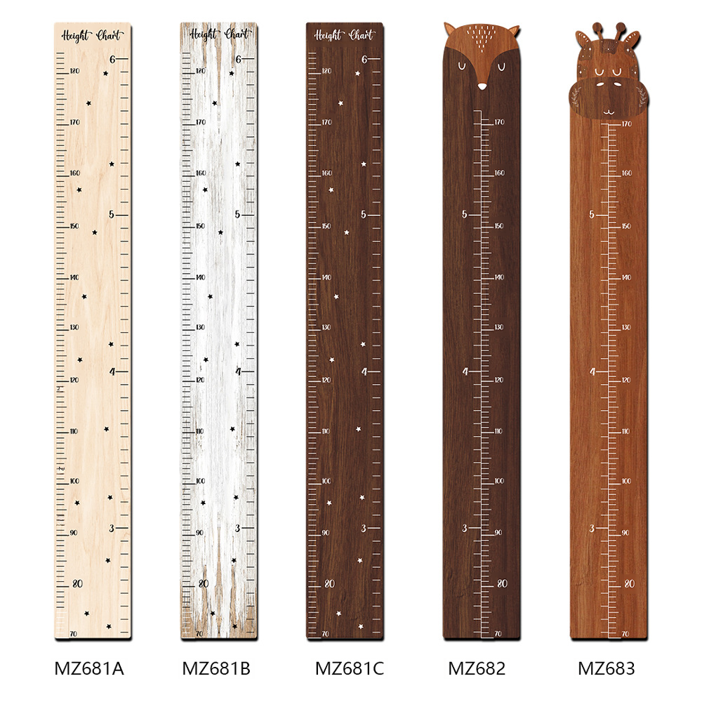 Mz681-683 木製身長ステッカー家の装飾身長測定記録木製ボード定規成長チャート|undefined