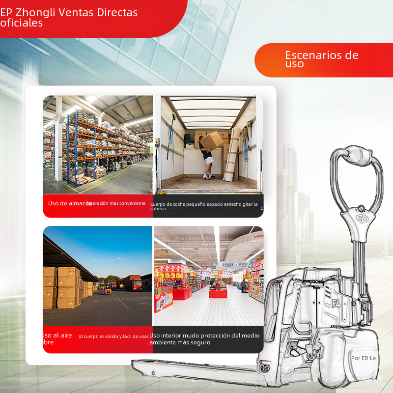 Oferta especial oficial Carretilla elevadora eléctrica Zhongli 2 toneladas 1,5 toneladas batería de ganado local transpaleta eléctrica vehículo hidráulico ganado eléctrico