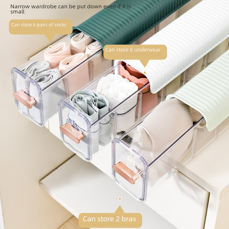 内衣收纳盒抽屉式内裤袜子家用储物盒多功能三合一衣柜收纳神器