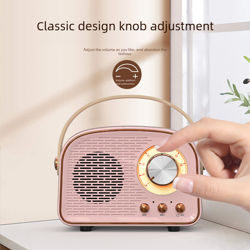 New Retro Bluetooth Speaker Mini Portable Handheld Small Speaker Subwoofer Big Volume Gift Radio