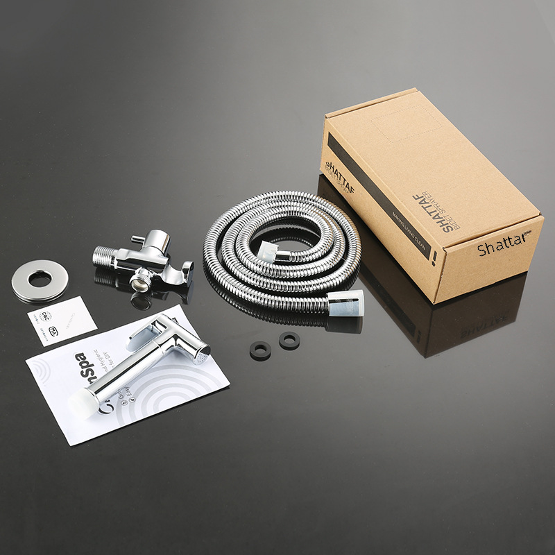 Limpiador de inodoro totalmente de cobre, enjuague presurizado, una entrada y una salida, pistola rociadora de inodoro, kit de pistola de descarga de inodoro