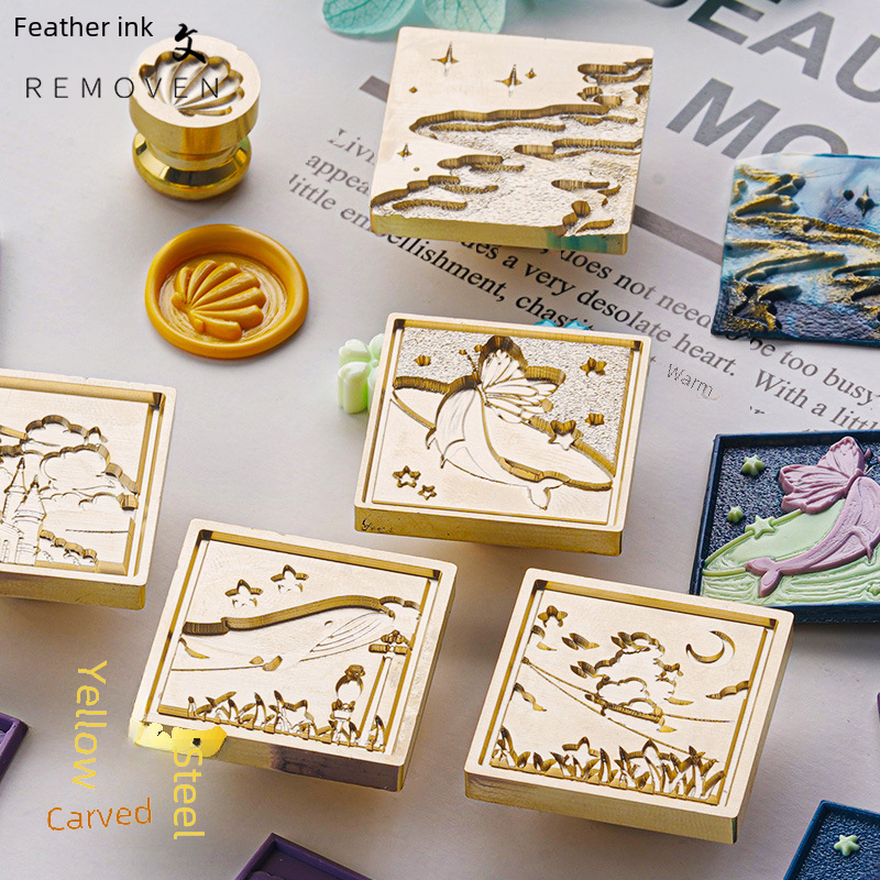 Original Enamel Seal Island Whale Series DIY Handmade Journal Manual Enamel Seal Greeting Card Invitation Seal