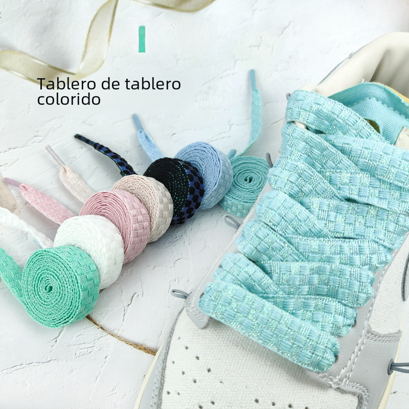 Encaje al por mayor 1,5 ancho color nuevo langfan tablero de ajuste pan zapatos aj1af1dunk hombres y mujeres