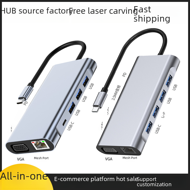 Expansion dock Typec expansion USB splitter with network port hub for Apple MacBookpro