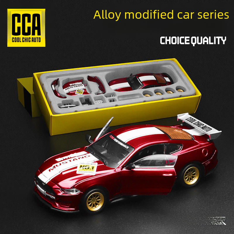 CCA Color Amber 1/42 Alloy Ford Mustang GT Car Model Assembly Disassemblable Racing Version Boxed