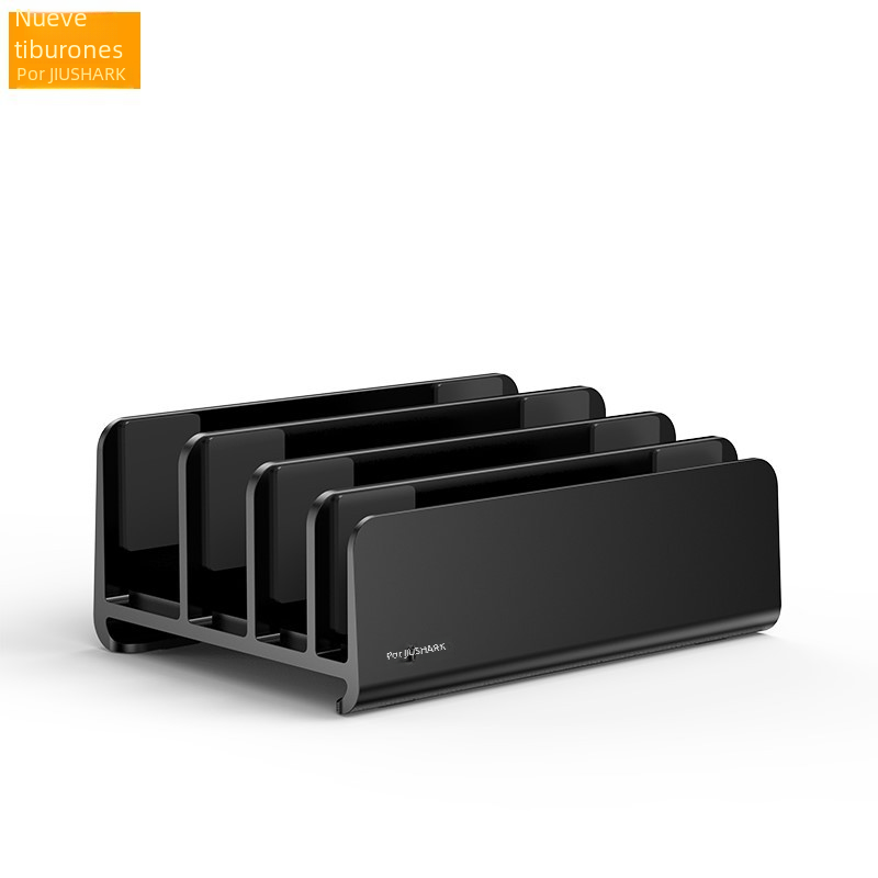 JIUSHARK nueve tiburón portátil vertical soporte de almacenamiento tableta soporte ordenado escritorio 4-Ranura soporte