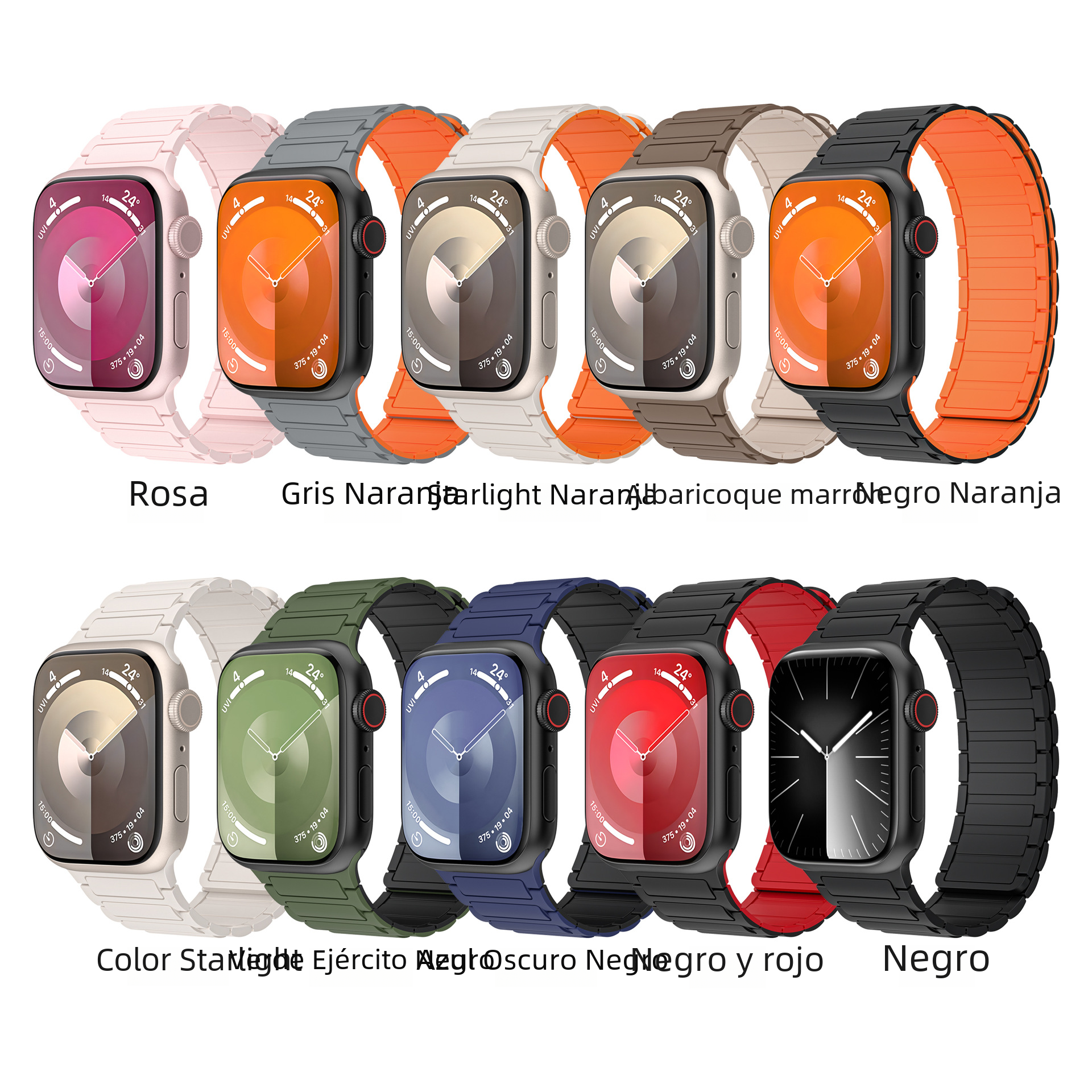 [Sentido avanzado] Apto para Apple Watch1 ~ Correa magnética de silicona S10 iwatch correa magnética de 9a generación