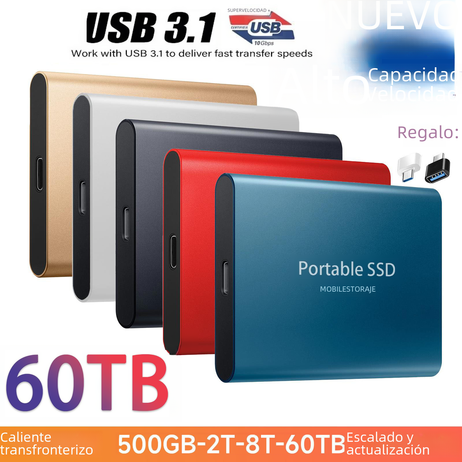 Mini unidad móvil de estado sólido, capacidad Sdd de 8tb, 4tb, 2tb, 1tb, ordenador Digital de Metal, disco duro móvil, novedad de 23 años