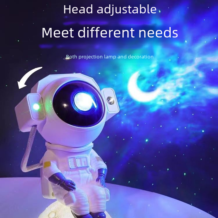 創意藍牙星空燈投影儀臥室星雲氛圍床頭宇航員小夜燈太空人擺件