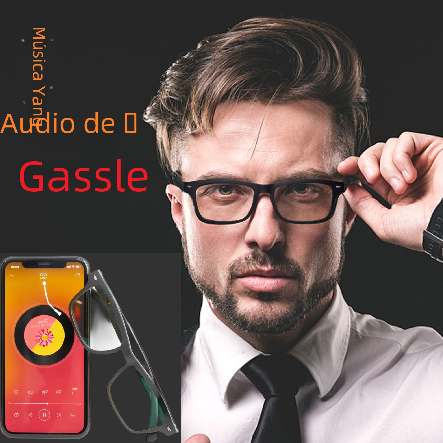 Conducción no ósea Bluetooth audio gafas inteligentes KY conducción gafas de sol caminando escuchando clase en línea persiguiendo drama protección ocular anti-luz azul