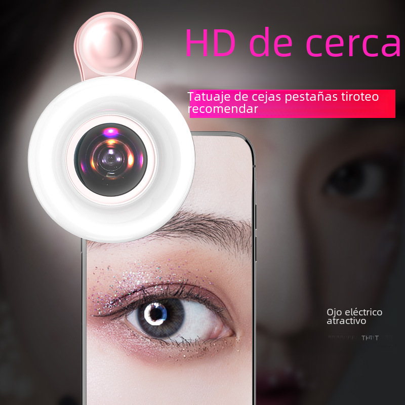 15x lente de teléfono móvil lente Macro belleza tiro pestañas arte de uñas belleza pupila maquillaje fotografía luz de relleno Lq190