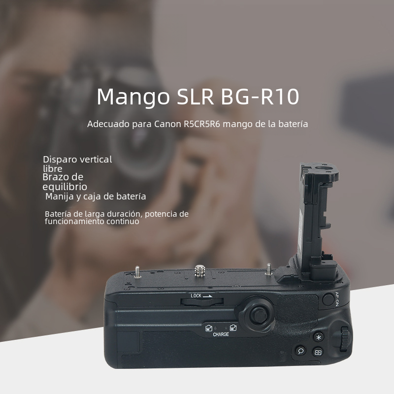 Mango de BG-R10 adecuado para Canon EOS R5 R5C R6 SLR Cámara caja de batería vertical raqueta mango