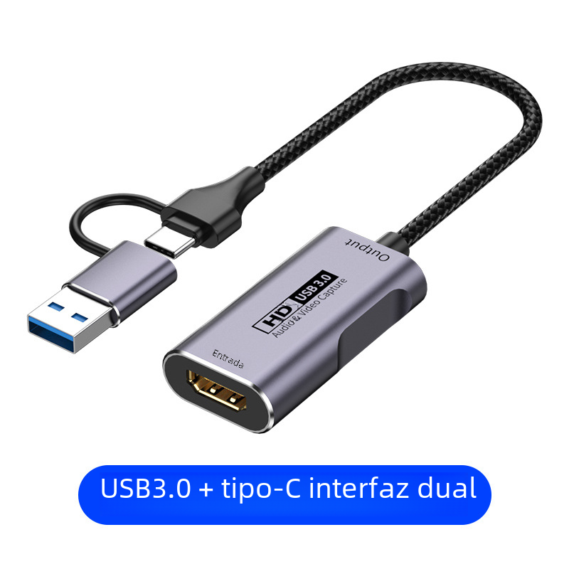 Tarjeta de captura de vídeo USB3.0 PS4 juego interruptor SLR fase Set-Top Box para Android teléfono móvil cambiar pantalla