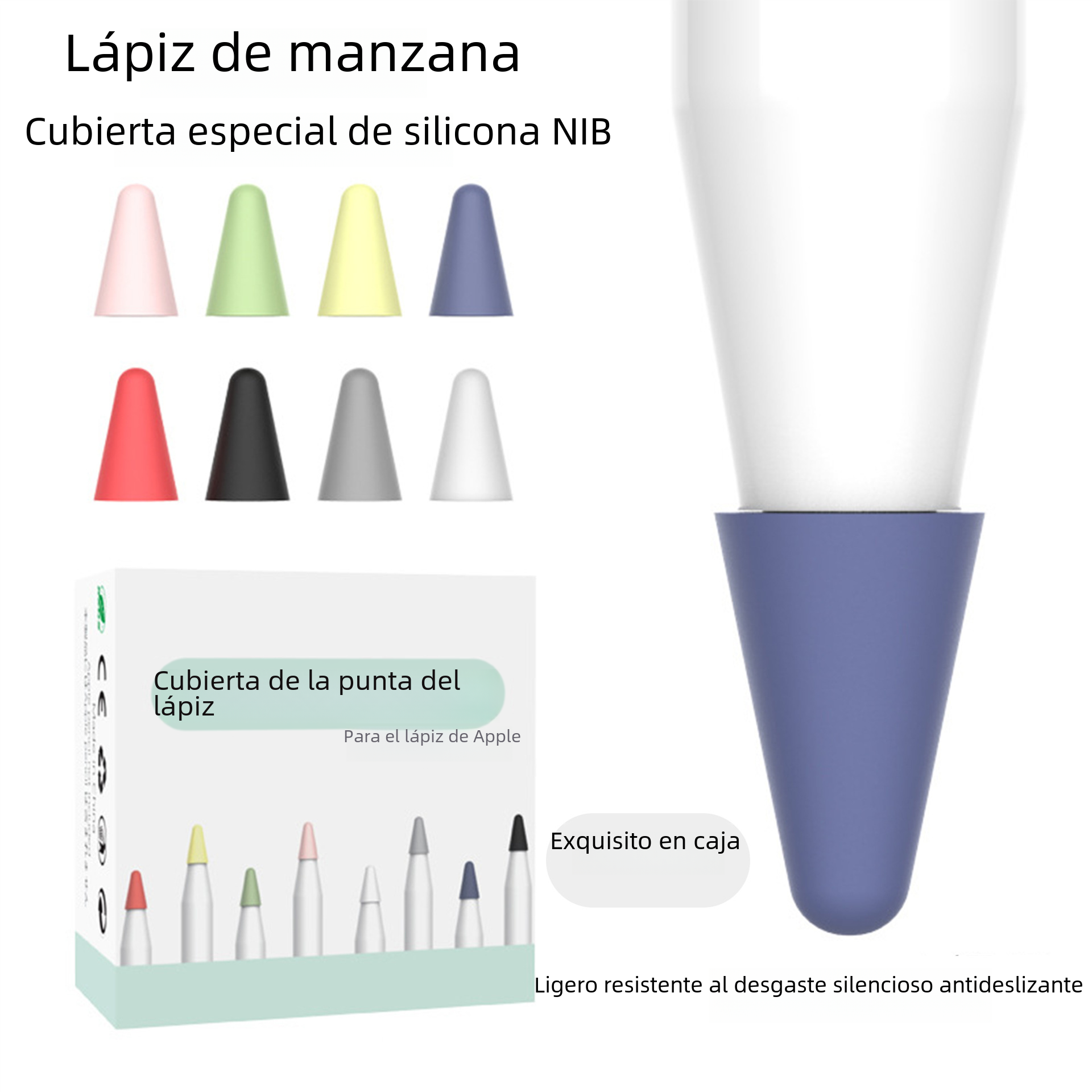 Aplicable a Apple applepencil NIB cubierta película iPad Stylus antideslizante antidesgaste silicona NIB cubierta protectora