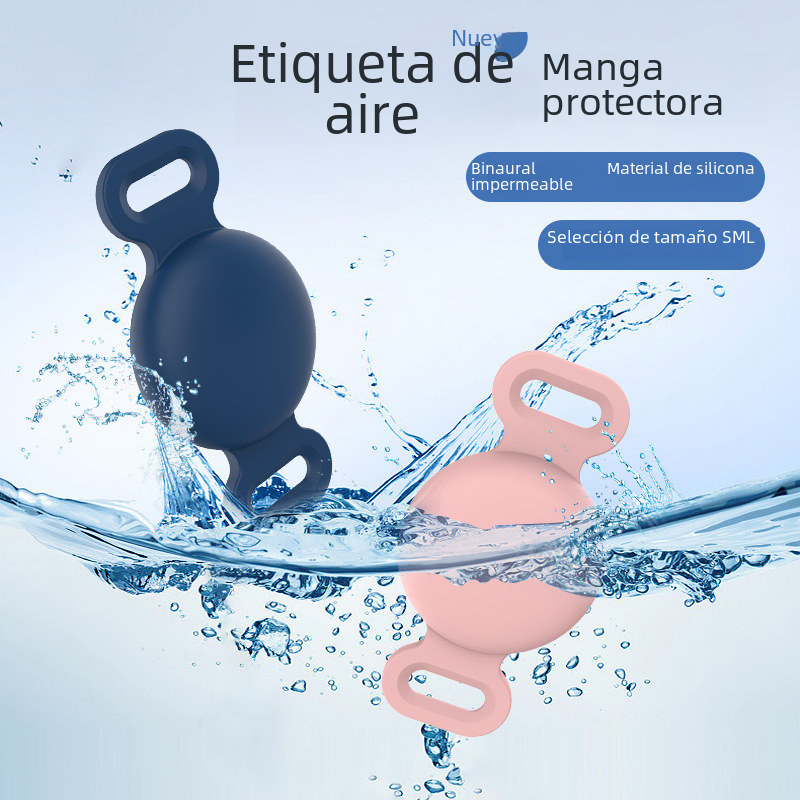 Aplicable a airtag funda protectora de Apple localizador impermeable caso de silicona collar de mascotas seguimiento anti-perdida funda protectora