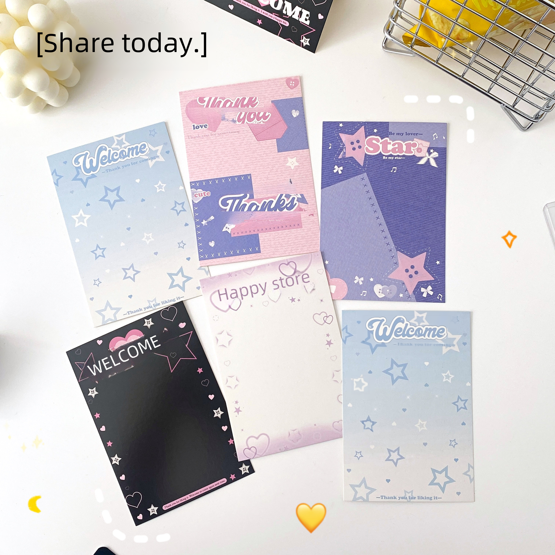 Original Ins Style Card Head Card Back Packaging Set Suit Baking Gift Packaging Decorative Office Cultural Gift