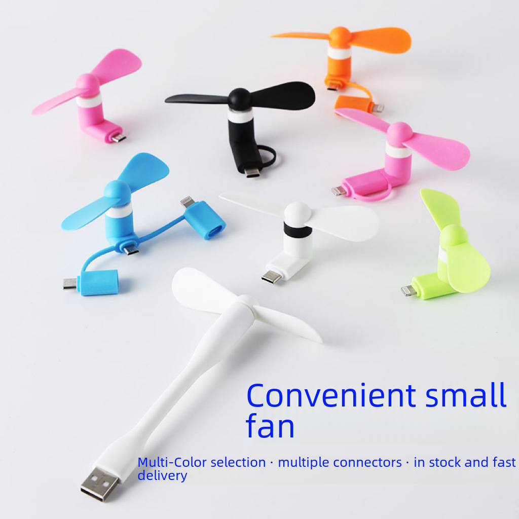Cross-border new USB mini fan for Android Type-C and Apple three-in-one mobile phone fan advertising gift factory wholesale