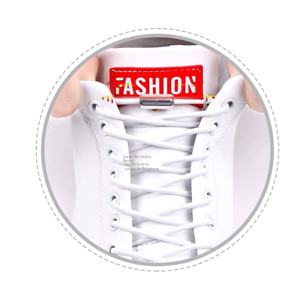 Cápsula hebilla redonda cordón cuerda elástica adecuado para perezoso niños adultos deportes lienzo blanco Fuerza Aérea No.1