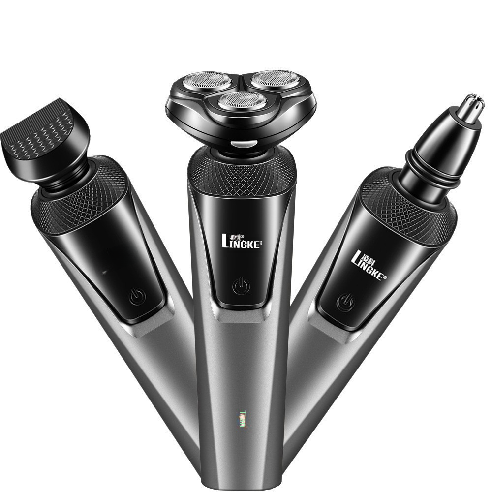 Lingke 8806 three-head three-in-one shaver set men's electric beard shaver washable USB rechargeable