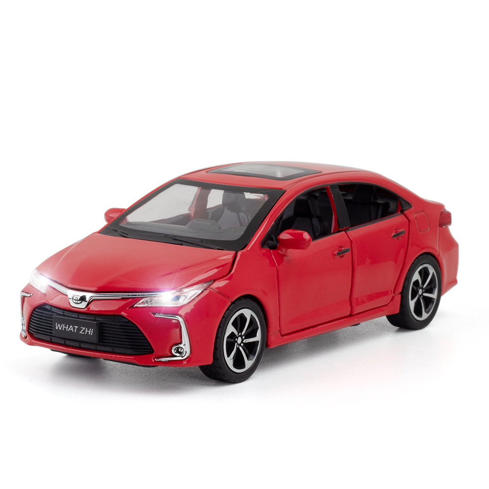 （盒裝）車致仿真1:32卡羅拉合金家用汽車模型擺件兒童玩具