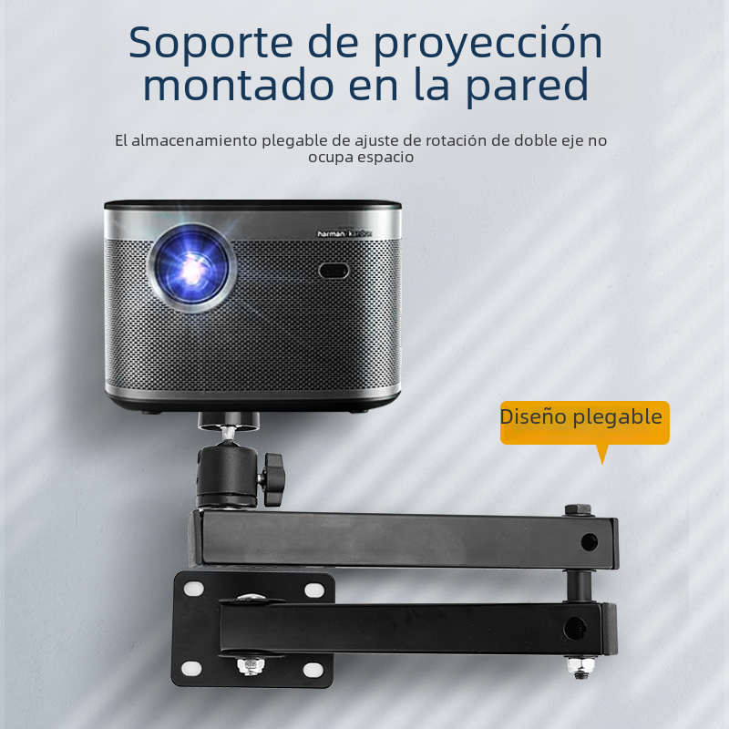 Soporte de soporte de micro proyector Soporte de fijación de ajuste de almacenamiento plegable de pared de bastidor de proyector portátil