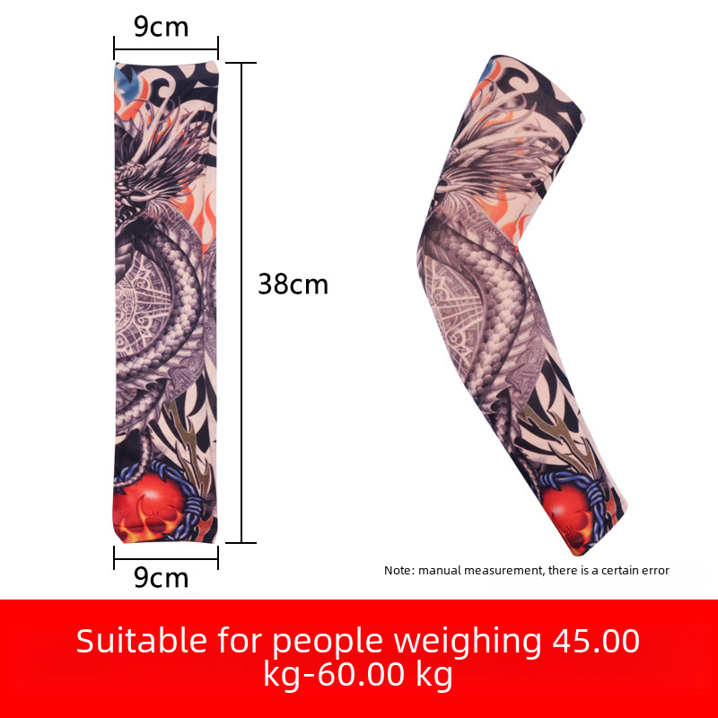 Wholesale tattoo sleeve outdoor sun protection bike riding sleeve tattoo simulation large flower arm seamless fishing wholesale